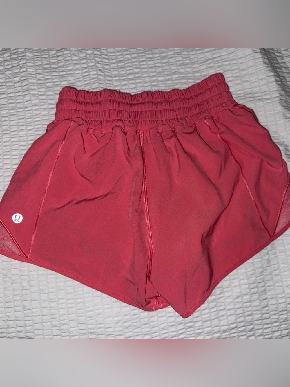 lululemon athletica Coral-Pink Elastic Waist Athletic Shorts